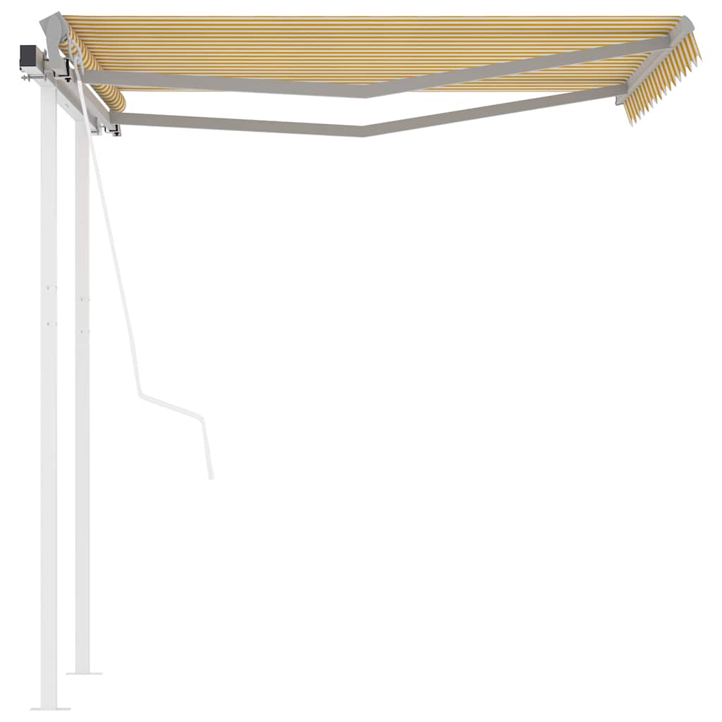vidaXL Awning Automatically Retractable with Poles 3x2.5 m Anthracite