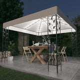 vidaXL Gazebo with LED String Lights 3x3 m Anthracite