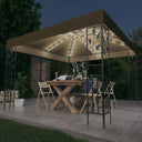 vidaXL Prieel met LED-lichtslinger 3x3 m antracietkleurig