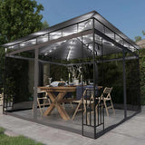 vidaXL Gazebo with Mosquito Net LED String Lights 180 g/m² 3x3x2.73 m Cream