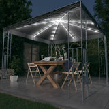 vidaXL Gazebo with LED String Lights 300x300 cm Cream