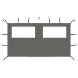 vidaXL Prieelzijwand met ramen 6x2 m crèmekleurig
