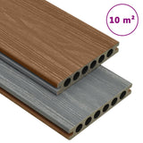 vidaXL Decking boards with accessories 10 m² 2.2 m HKC brown and grey
