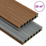 vidaXL Decking boards with accessories 10 m² 2.2 m HKC brown and grey