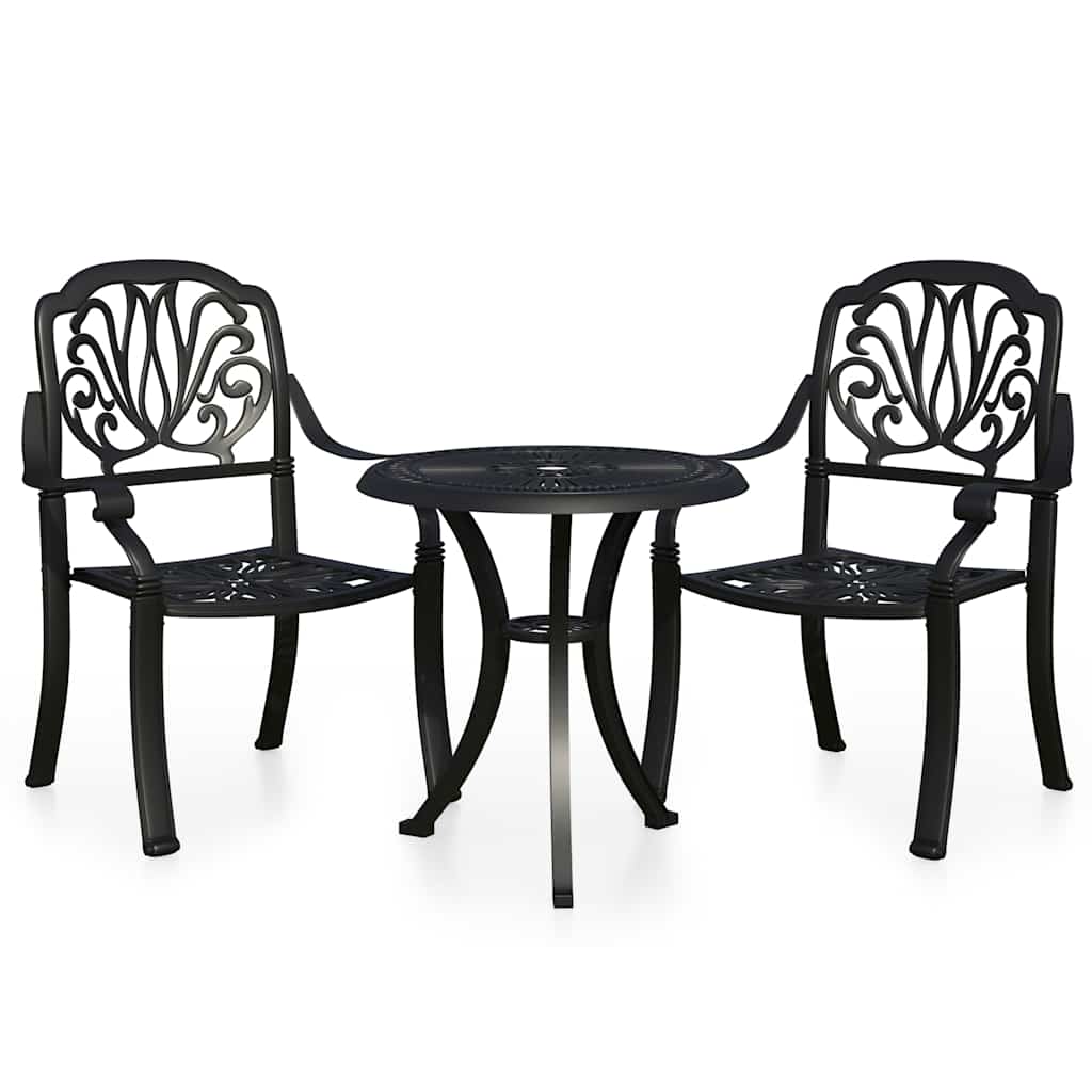 vidaXL 3-delige Bistroset gietaluminium bronskleurig