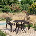 vidaXL 3-Piece Cast Aluminum Bistro Set Bronze