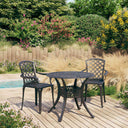 vidaXL 3-Piece Cast Aluminum Bistro Set Bronze