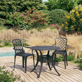 vidaXL 3-Piece Cast Aluminum Bistro Set Bronze