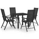 vidaXL 5-delige Tuinset aluminium zwart