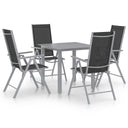 vidaXL 5-delige Tuinset aluminium zwart