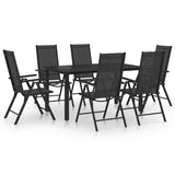 vidaXL 5-delige Tuinset aluminium zwart
