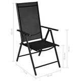 vidaXL 5-delige Tuinset aluminium zwart