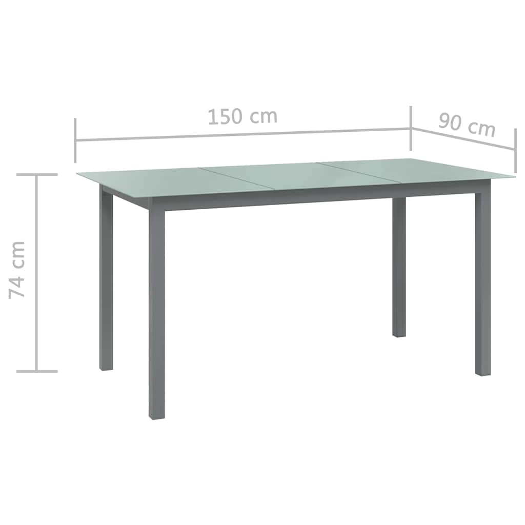 vidaXL 5-delige Tuinset aluminium zwart