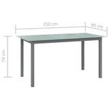 vidaXL 5-delige Tuinset aluminium zwart