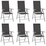 vidaXL 5-delige Tuinset aluminium zwart