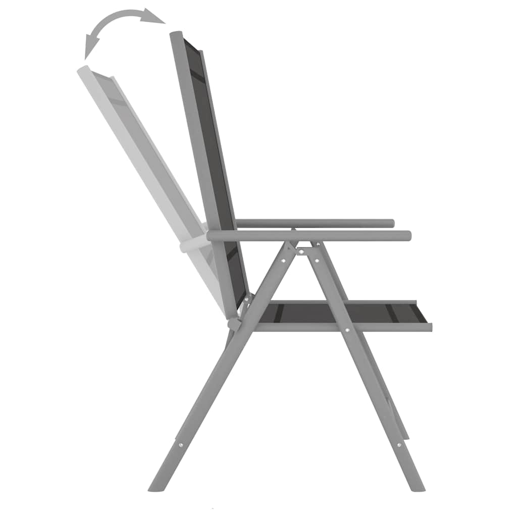 vidaXL 5-delige Tuinset aluminium zwart