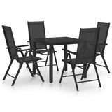 vidaXL 5-piece Garden Dining Set aluminium black