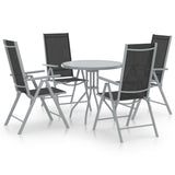 vidaXL 5-piece Garden Dining Set aluminium and textilene black