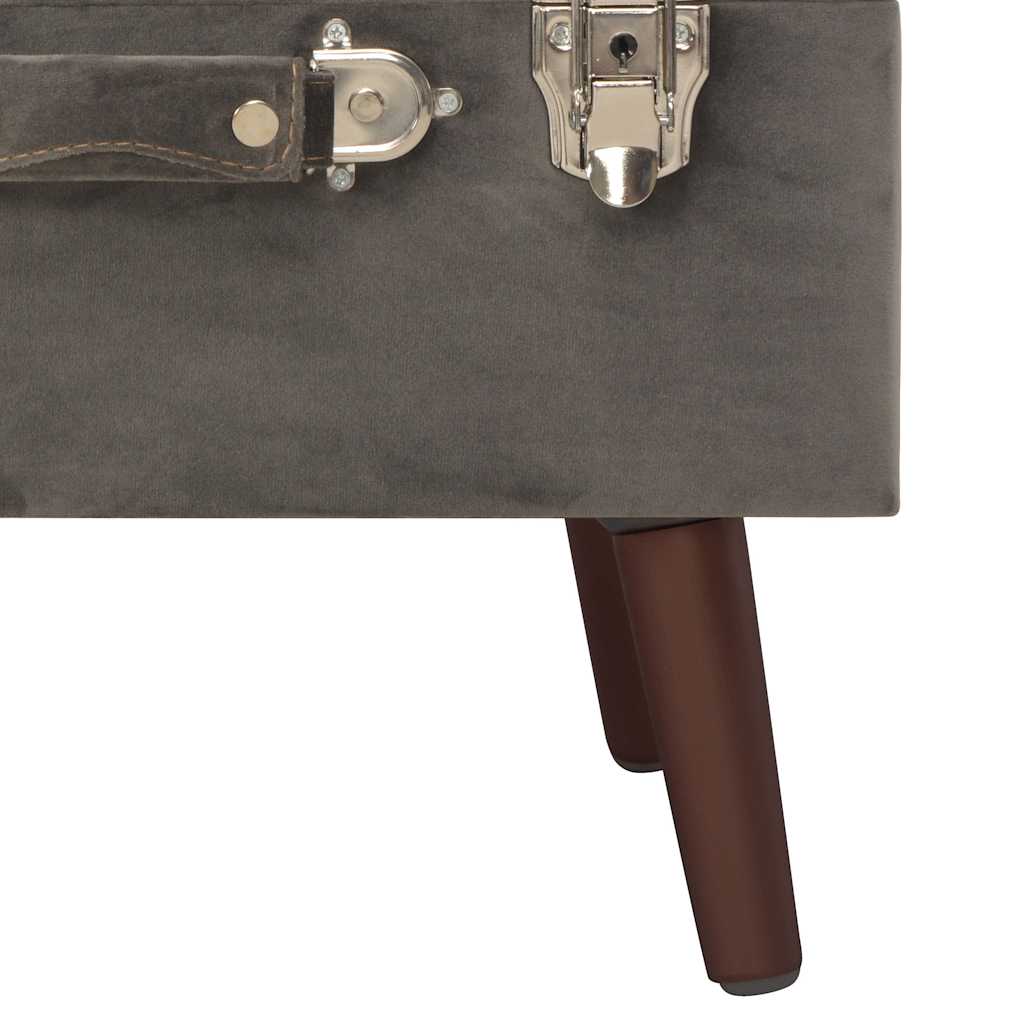 vidaXL Opbergkruk 40 cm fluweel grijs