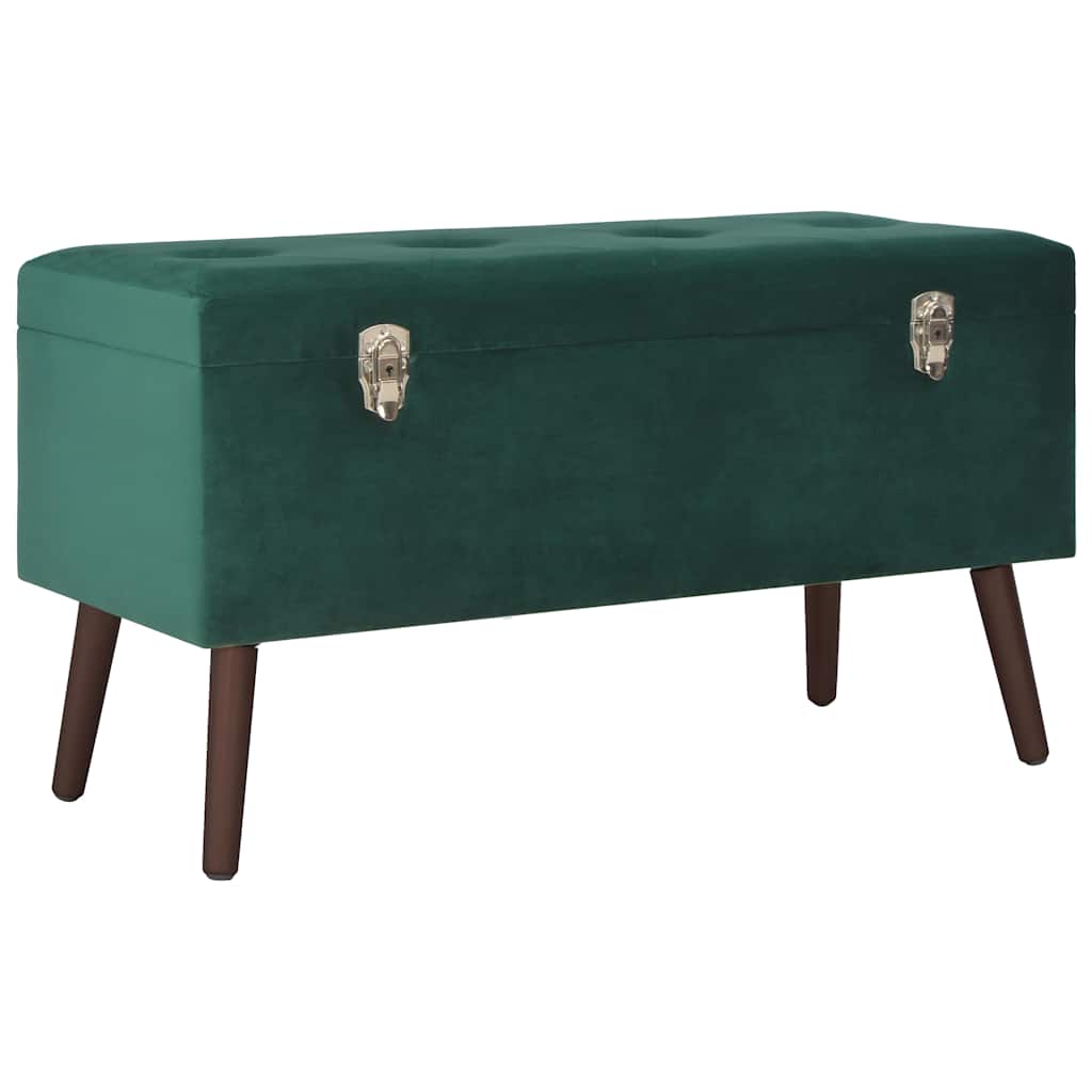 vidaXL Bankje met opbergvak 80 cm fluweel groen