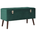 vidaXL Bankje met opbergvak 80 cm fluweel groen