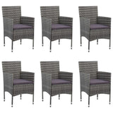 vidaXL 7-delige Tuinset poly rattan zwart