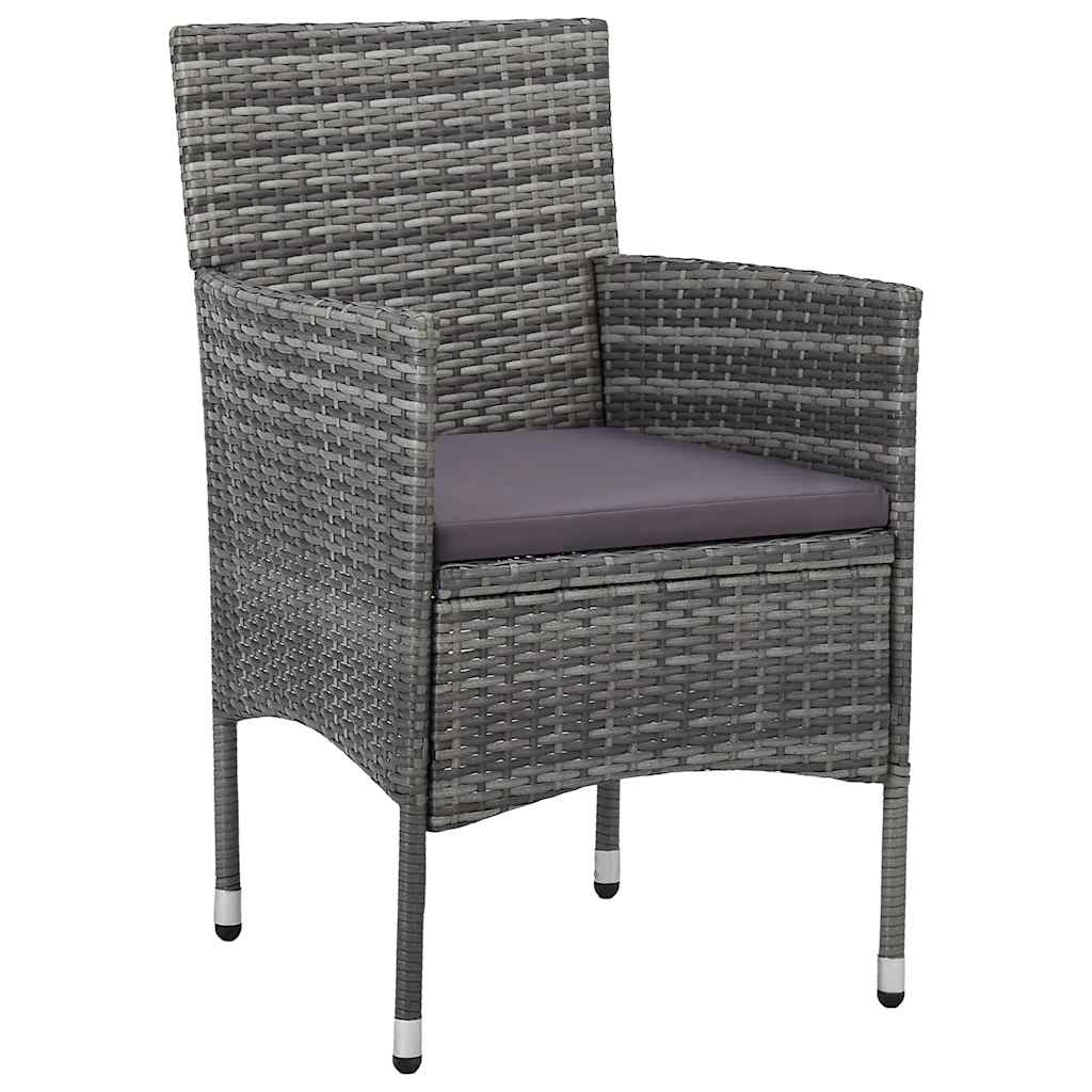 vidaXL 7-delige Tuinset poly rattan zwart