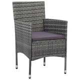 vidaXL 7-delige Tuinset poly rattan zwart