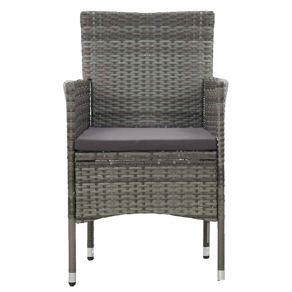 vidaXL 7-delige Tuinset poly rattan zwart