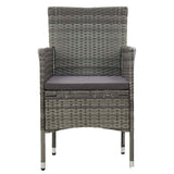 vidaXL 7-delige Tuinset poly rattan zwart