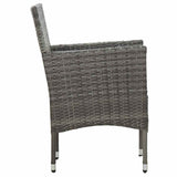 vidaXL 7-delige Tuinset poly rattan zwart