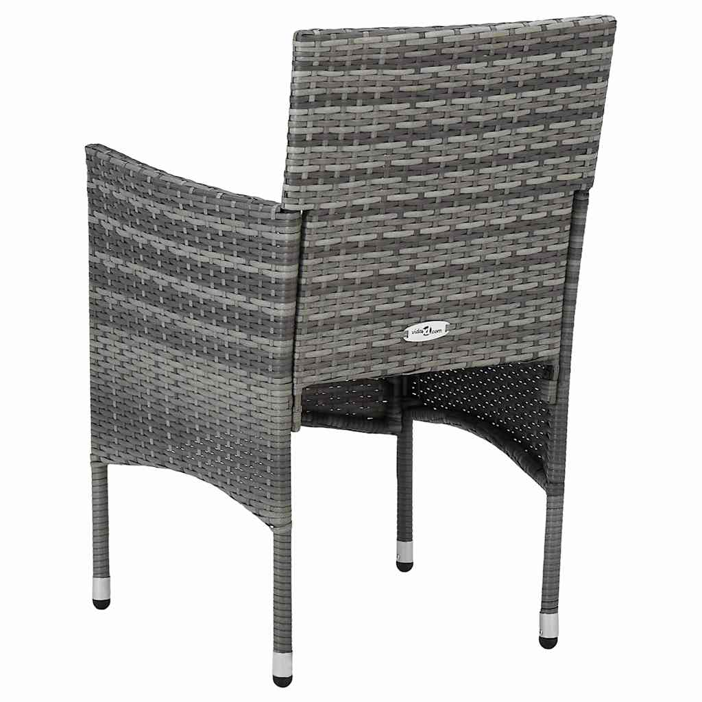 vidaXL 7-delige Tuinset poly rattan zwart