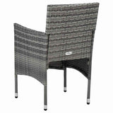 vidaXL 7-delige Tuinset poly rattan zwart