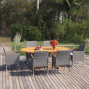 vidaXL 7-piece Garden Dining Set Poly Rattan Black