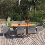 vidaXL 7-piece Garden Dining Set Poly Rattan Black