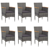 vidaXL 7-piece Garden Dining Set Poly Rattan Black