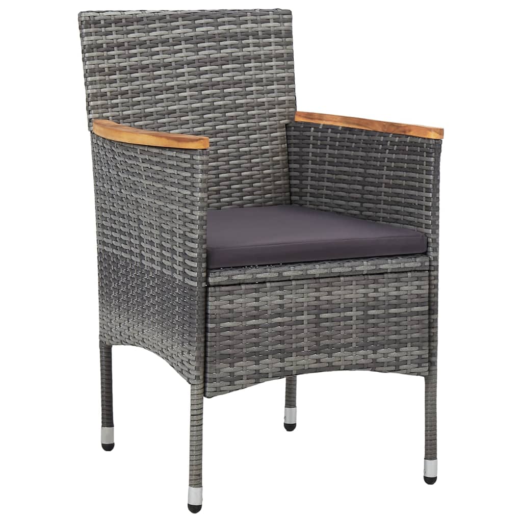 vidaXL 7-piece Garden Dining Set Poly Rattan Black