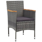 vidaXL 7-piece Garden Dining Set Poly Rattan Black