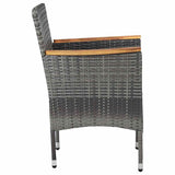 vidaXL 7-piece Garden Dining Set Poly Rattan Black