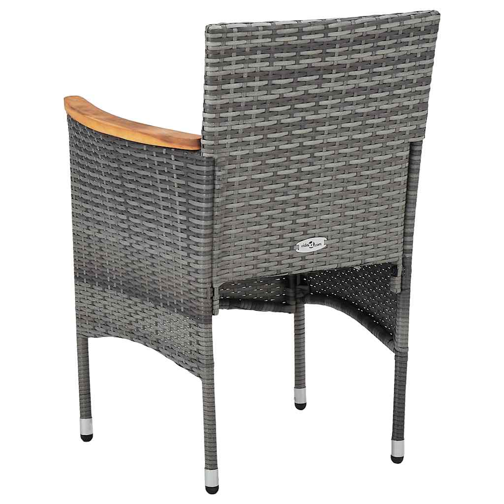 vidaXL 7-piece Garden Dining Set Poly Rattan Black