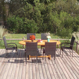 vidaXL 7-delige Tuinset poly rattan bruin