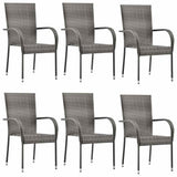 vidaXL 7-delige Tuinset poly rattan bruin