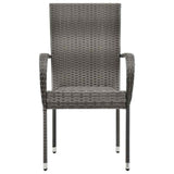 vidaXL 7-delige Tuinset poly rattan bruin