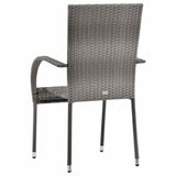 vidaXL 7-delige Tuinset poly rattan bruin