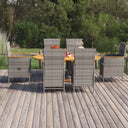 vidaXL 7-delige Tuinset poly rattan zwart
