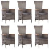 vidaXL 7-delige Tuinset poly rattan zwart