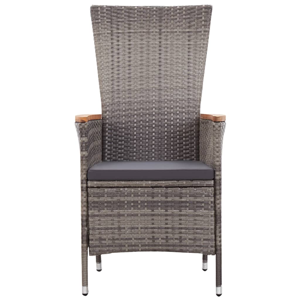vidaXL 7-delige Tuinset poly rattan zwart