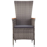 vidaXL 7-delige Tuinset poly rattan zwart