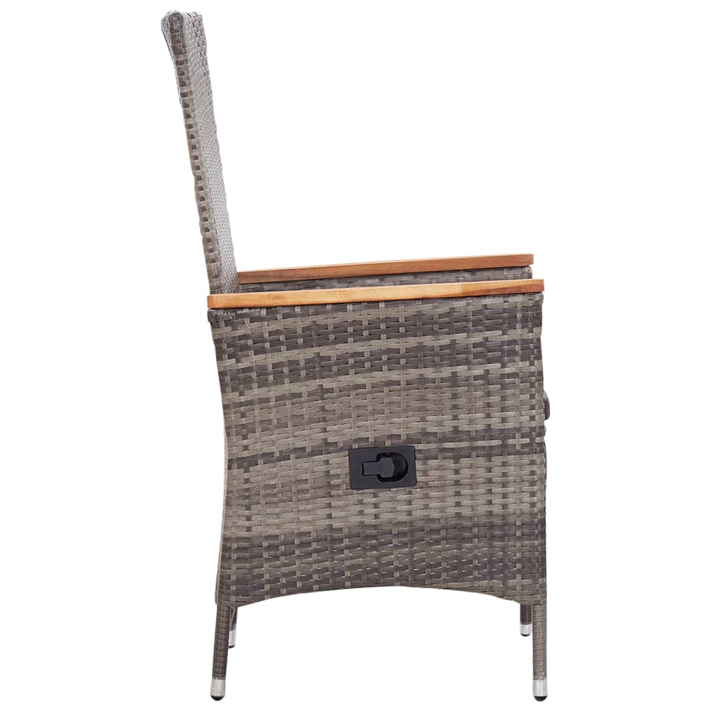 vidaXL 7-delige Tuinset poly rattan zwart