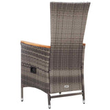 vidaXL 7-delige Tuinset poly rattan zwart